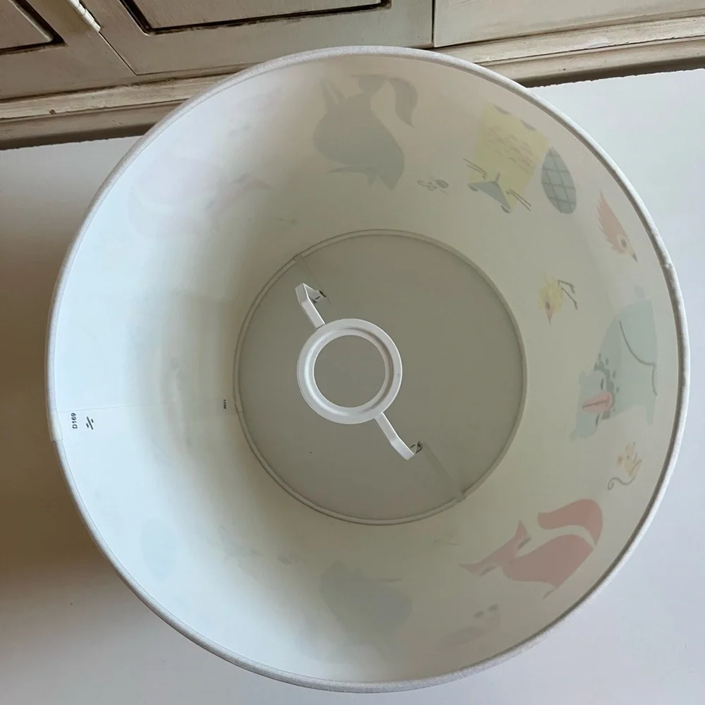 Ikea White Nursery Lampshade Bear Porcupine Woodland Forest Animals woodland